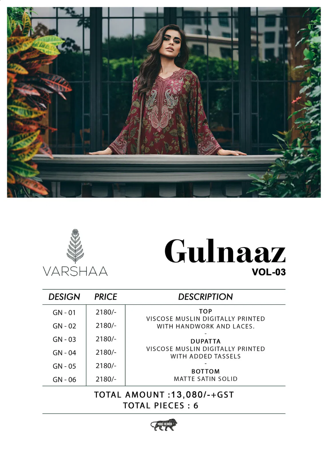 Gulnaaz Vol 3 By Varsha Muslin Designer Salwar Suits Wholesalers In Delhi