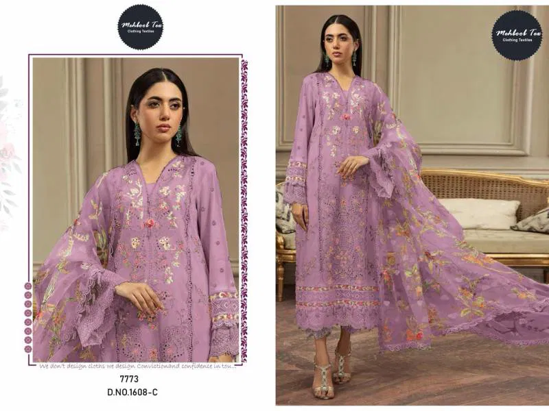 Mehboob Tex 1608 A To D Cotton Dupatta Pakistani Salwar Suits Orders In India