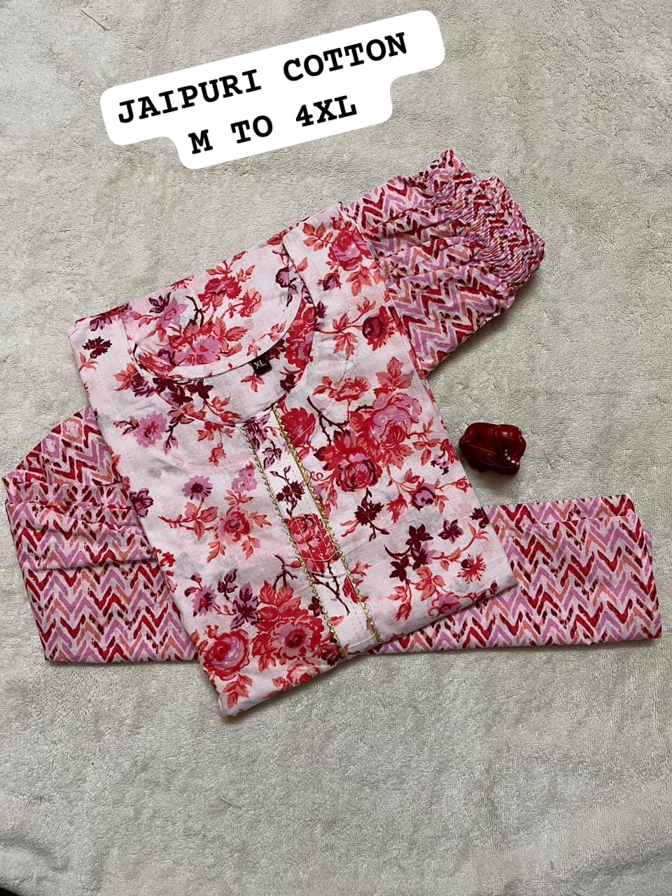 Virat Jaipuri Cotton Printed Kurti With Bottom Catalog