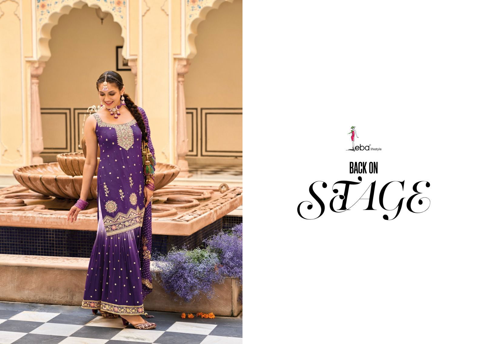 Eba Alfaaz Embroidered Wedding Wear Sharara Readymade Suits
