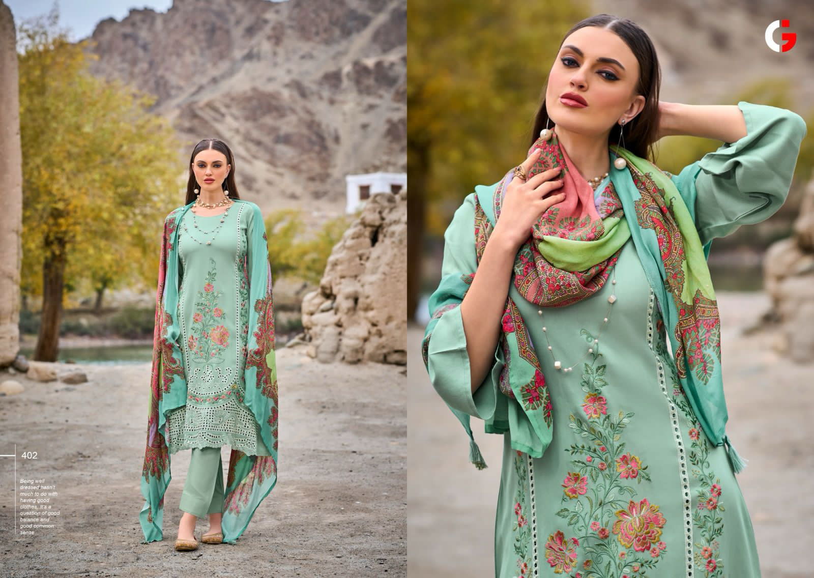 Mehtaab By Gull Jee Viscose Pashmina Kurti Bottom With Dupatta Dress Material Catalog