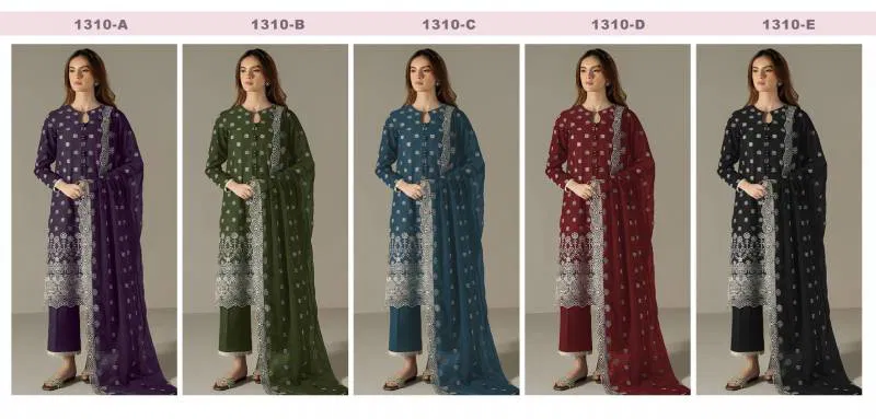 Super Hit 1310 A To E Beautiful Faux Georgette Salwar Suit Wholesale Market In Surat With Price