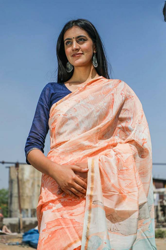 Mg295 Linen Digital Print Saree Catalog