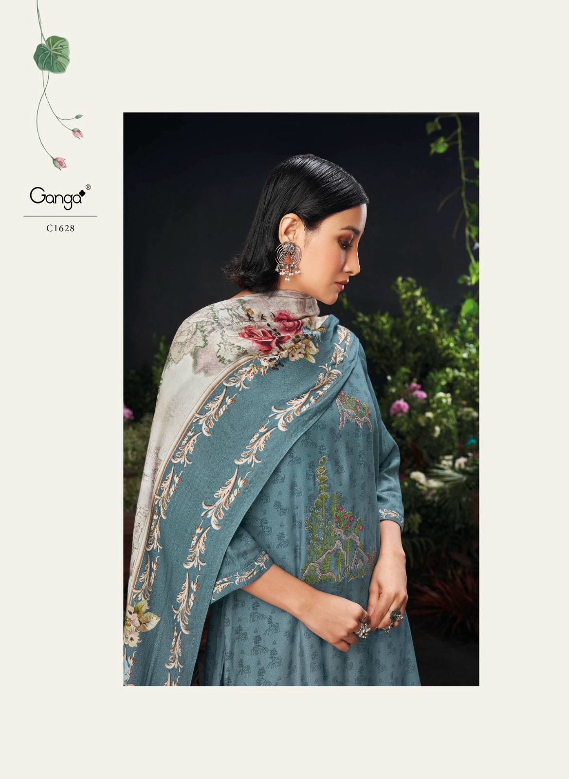 Lila By Ganga Printed Pashmina Dress Material Catalog