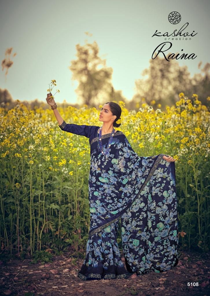 Kashvi Raina Georgette Ethnic Wear Designer Printed Saree Collection
