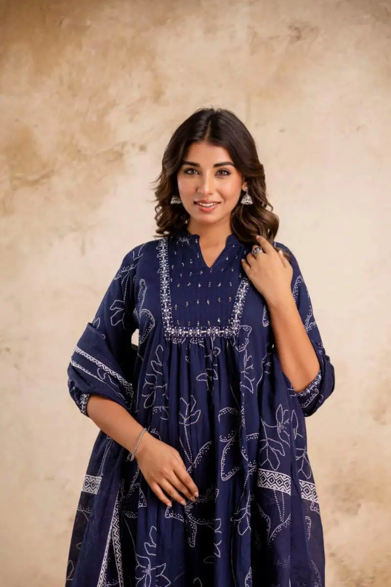 Naisha K 32 Cotton Embroidered Kurti Bottom With Dupatta Bulk Orders In India