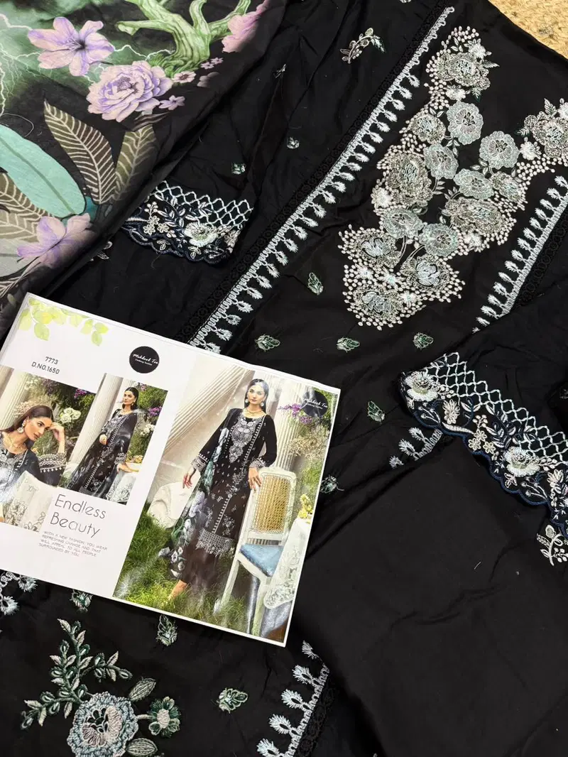 1650 Mehbbob Tex Pure Cotton Embroidery Pakistani Suits Suppliers In India