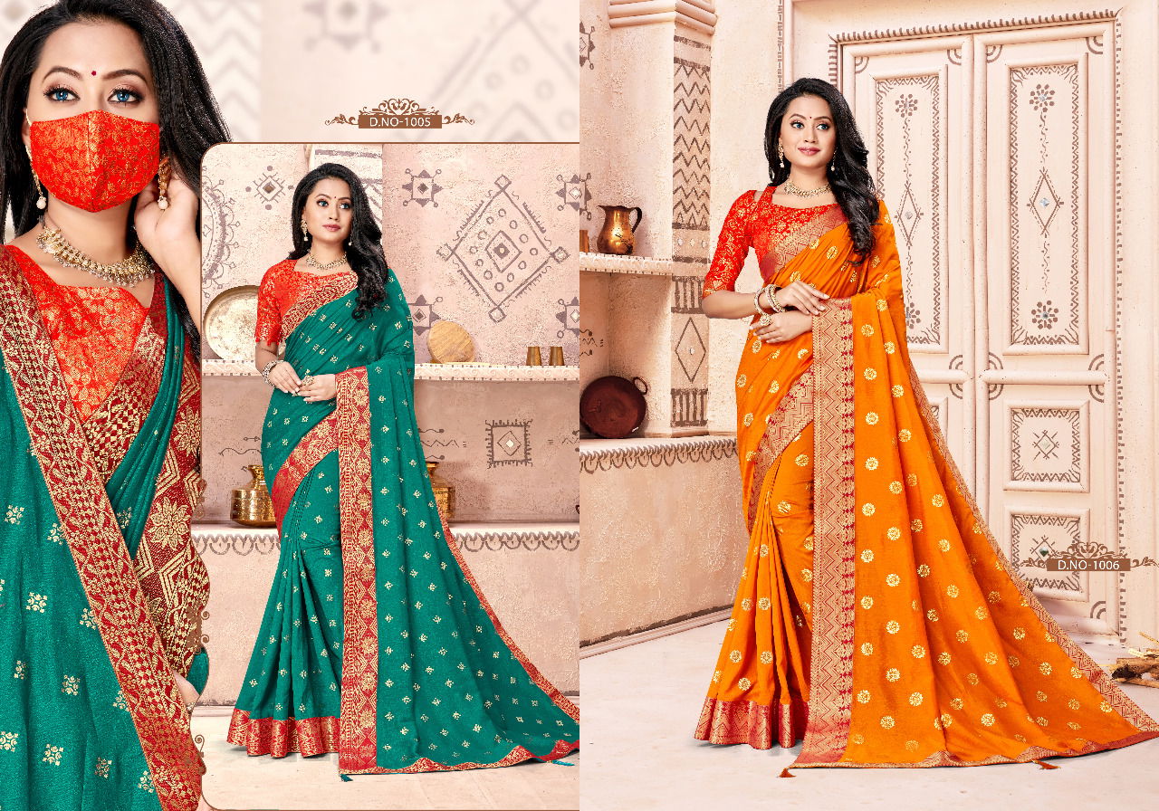 Ronisha Jagnoori Latest Designer Festive Wear Wedding Wear Foil Printed Designer Silk Saree Collection
