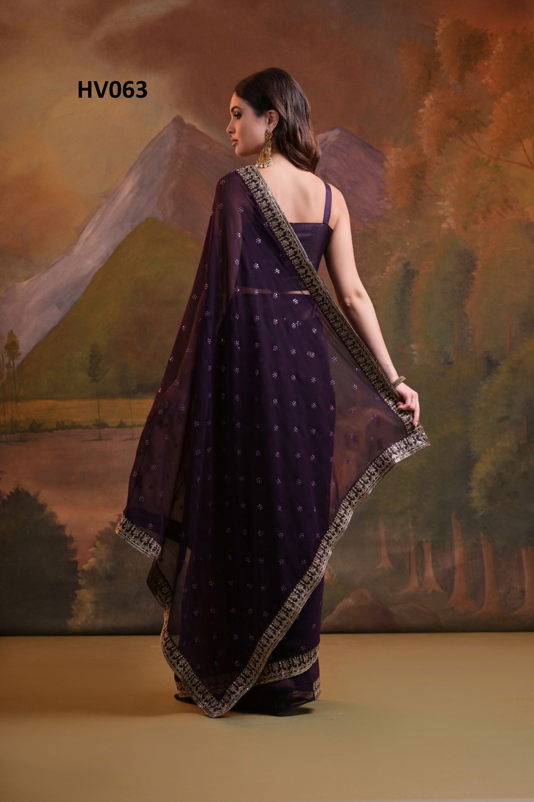 Tempo By Fashion Berry Georgette Party Wear Sarees Suppliers In India
