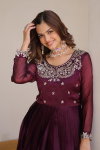 Sn 2452 Designer Burberry Silk Embroidery Wholesale Gown With Dupatta In India