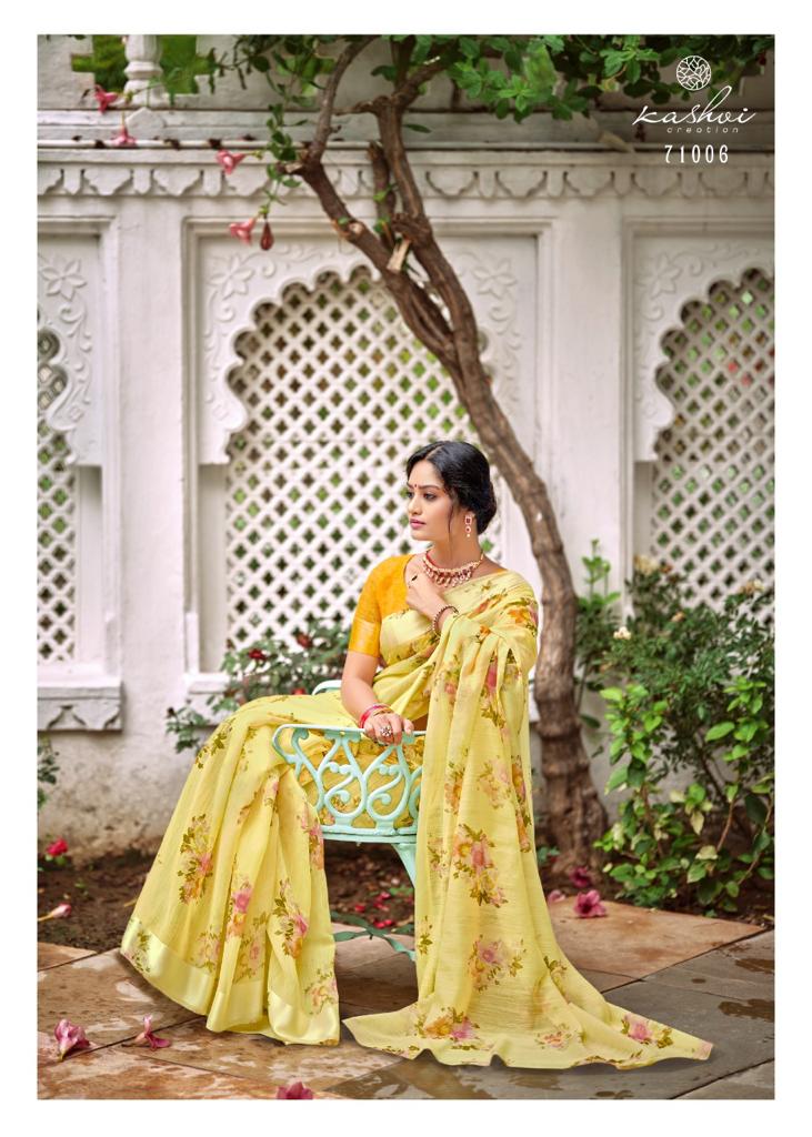 Kashvi Flora Sonakshi Satin Patta Fancy Ethnic Wear Chiffon Printed Saree Collection

