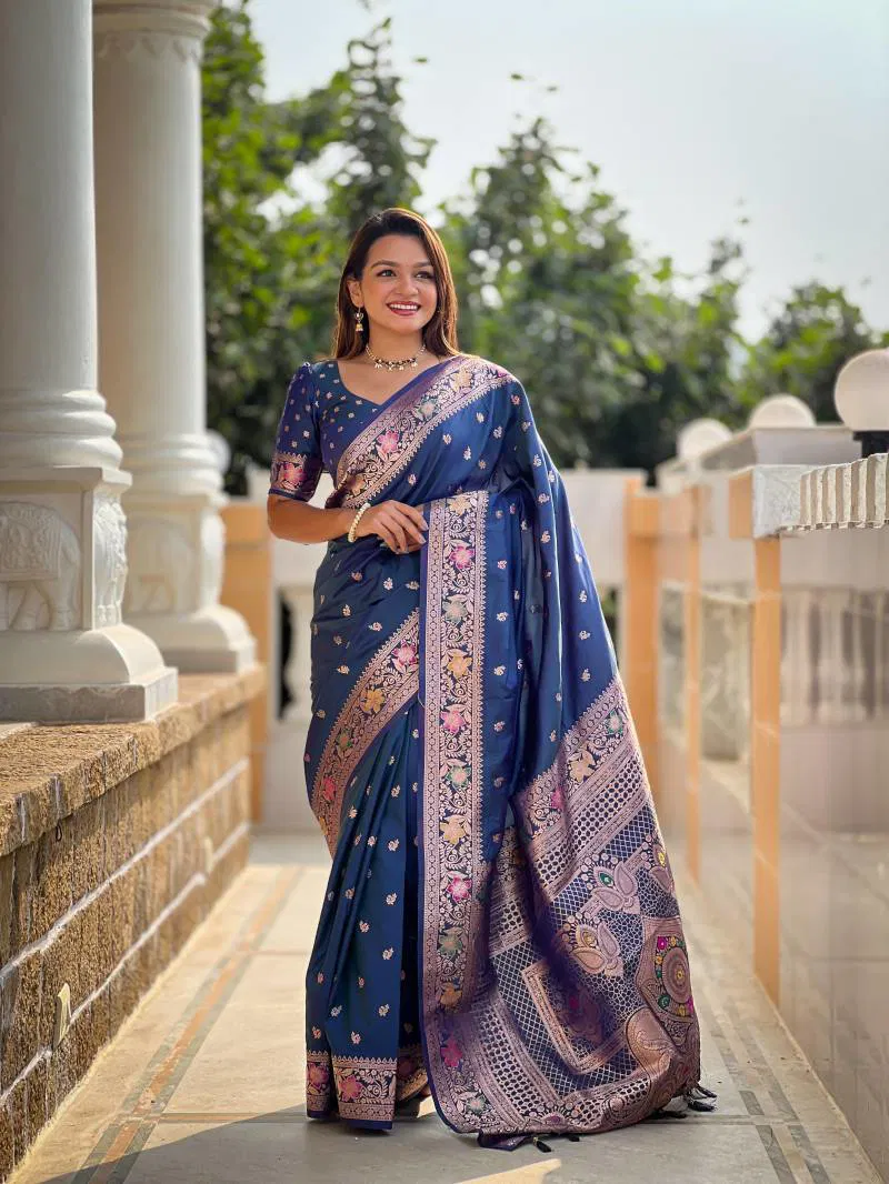 Aab Banarasi 5 Soft Banarasi Silk With Zari Weaving Saree wholesale price in surat
