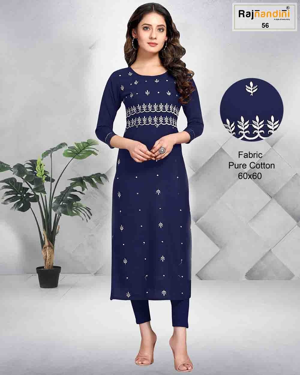 Rajnandini Print 18 Pure Cotton Printed Casual Wear Straight Cut Kurti Collection
