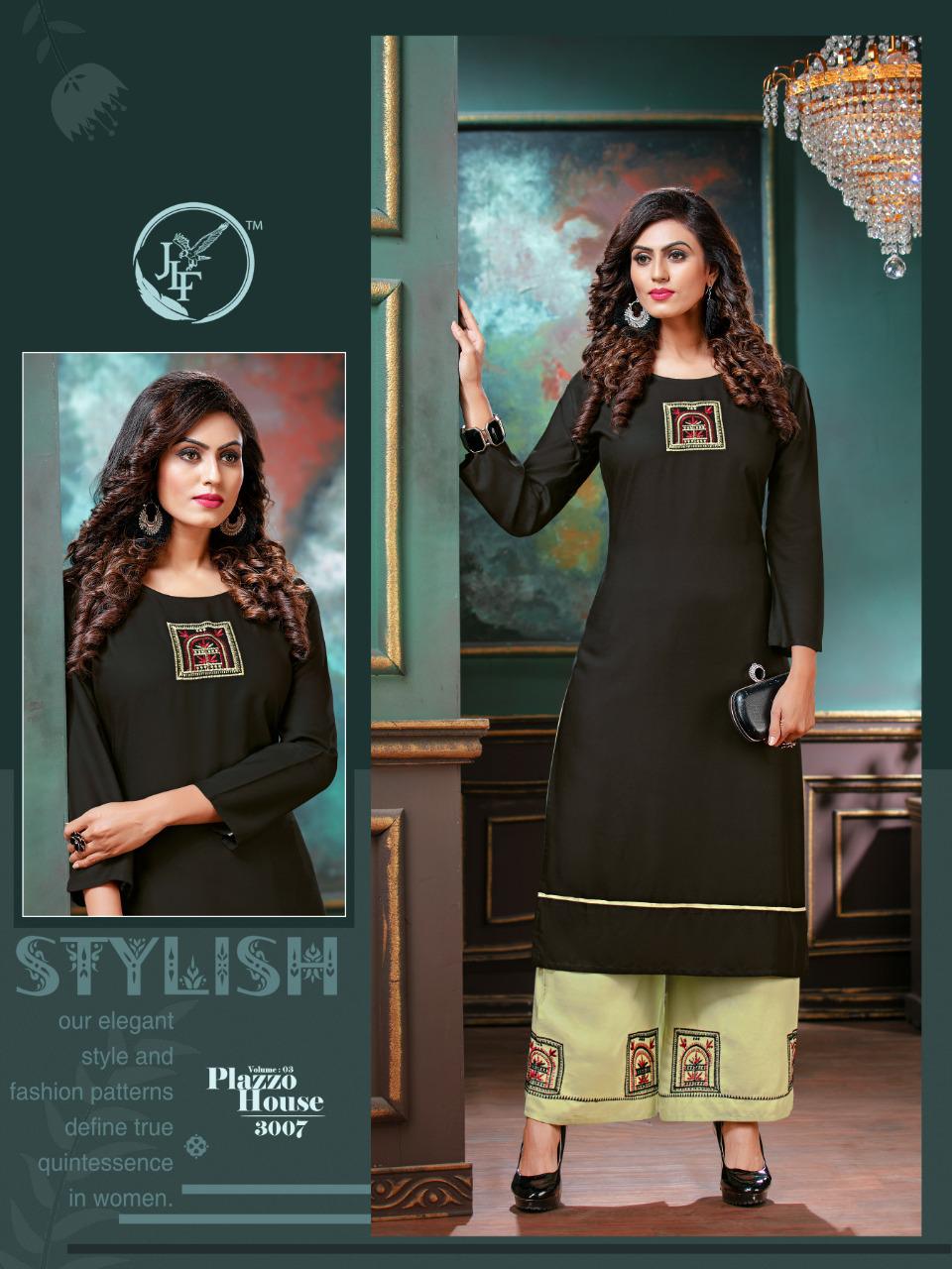 JLF Plazzo House Vol 3 Designer Collection Of Kurti With Plazzo 
