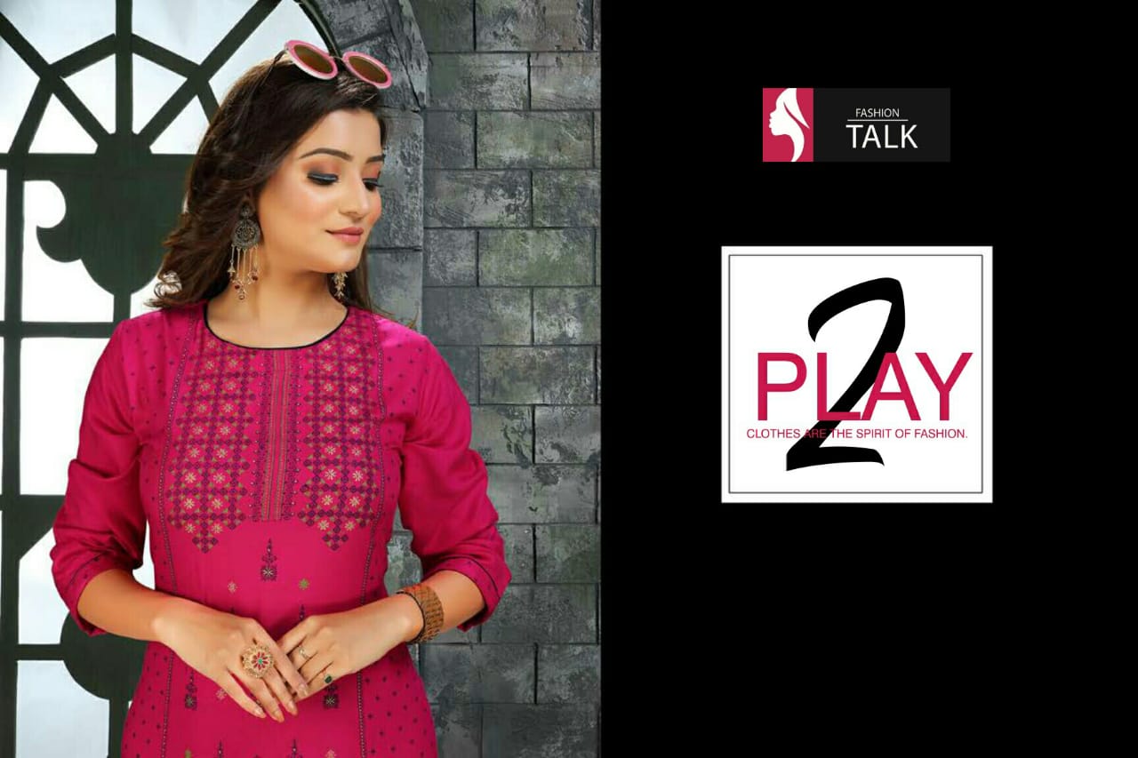 Ft Play 2 Latest Fancy Regular Casual Wear Rayon Printed Designer Kurtis Collection

