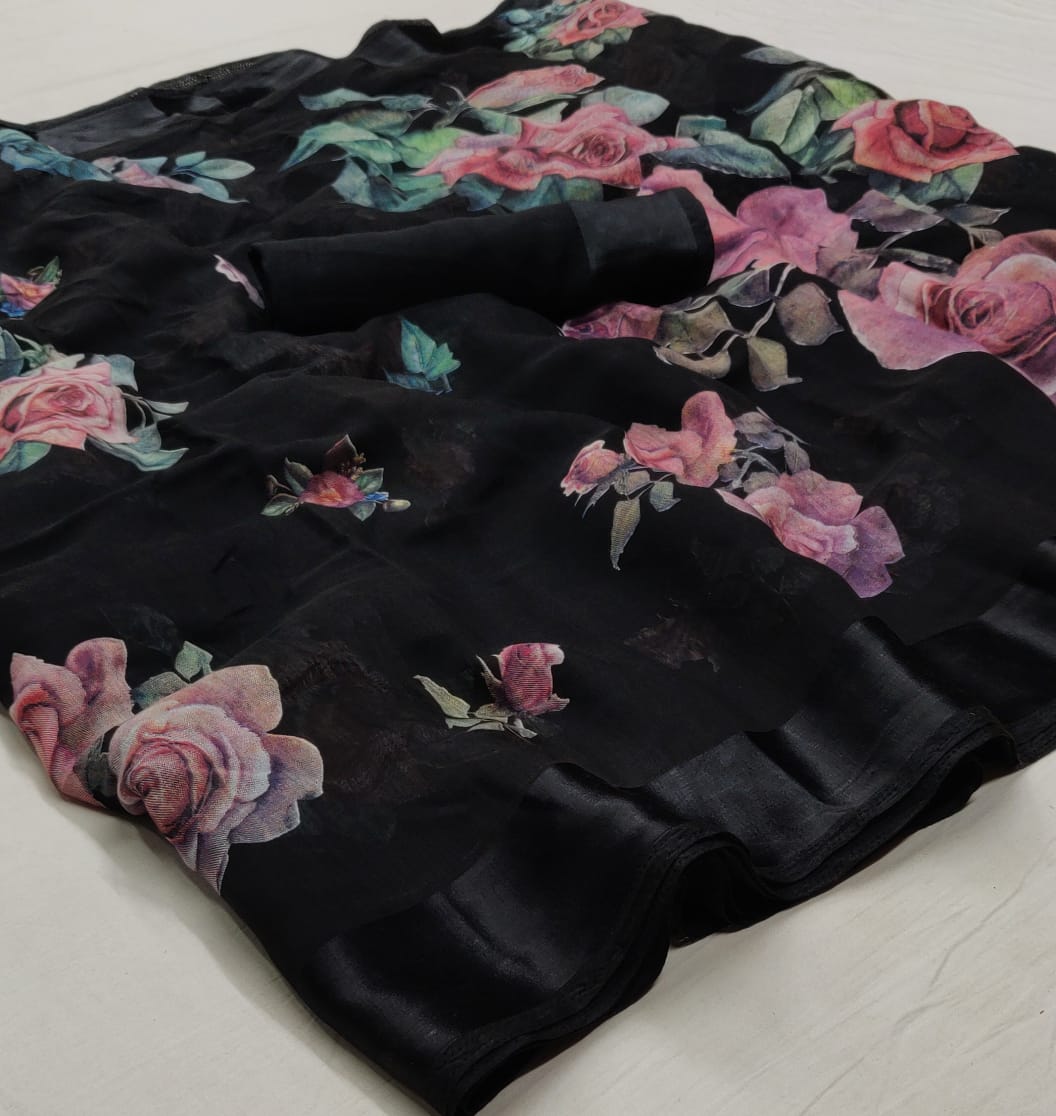 Lt Fiona Silk New Hit Design Arrived Casual Wear Soft linen silk Printed Saree Collection
