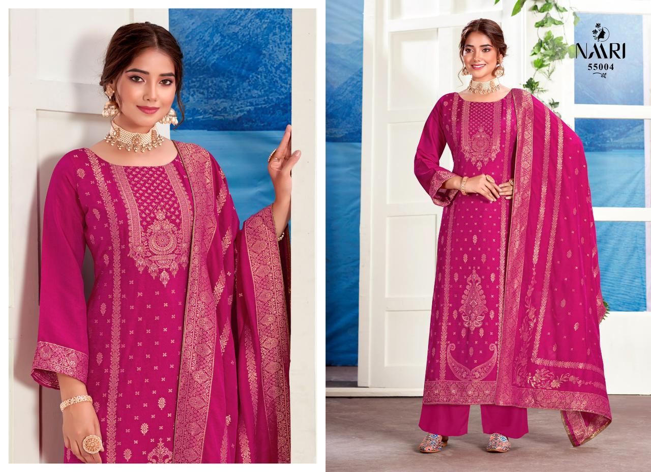 Lamhe By Naari Masleen Jacard Dress Material Catalog