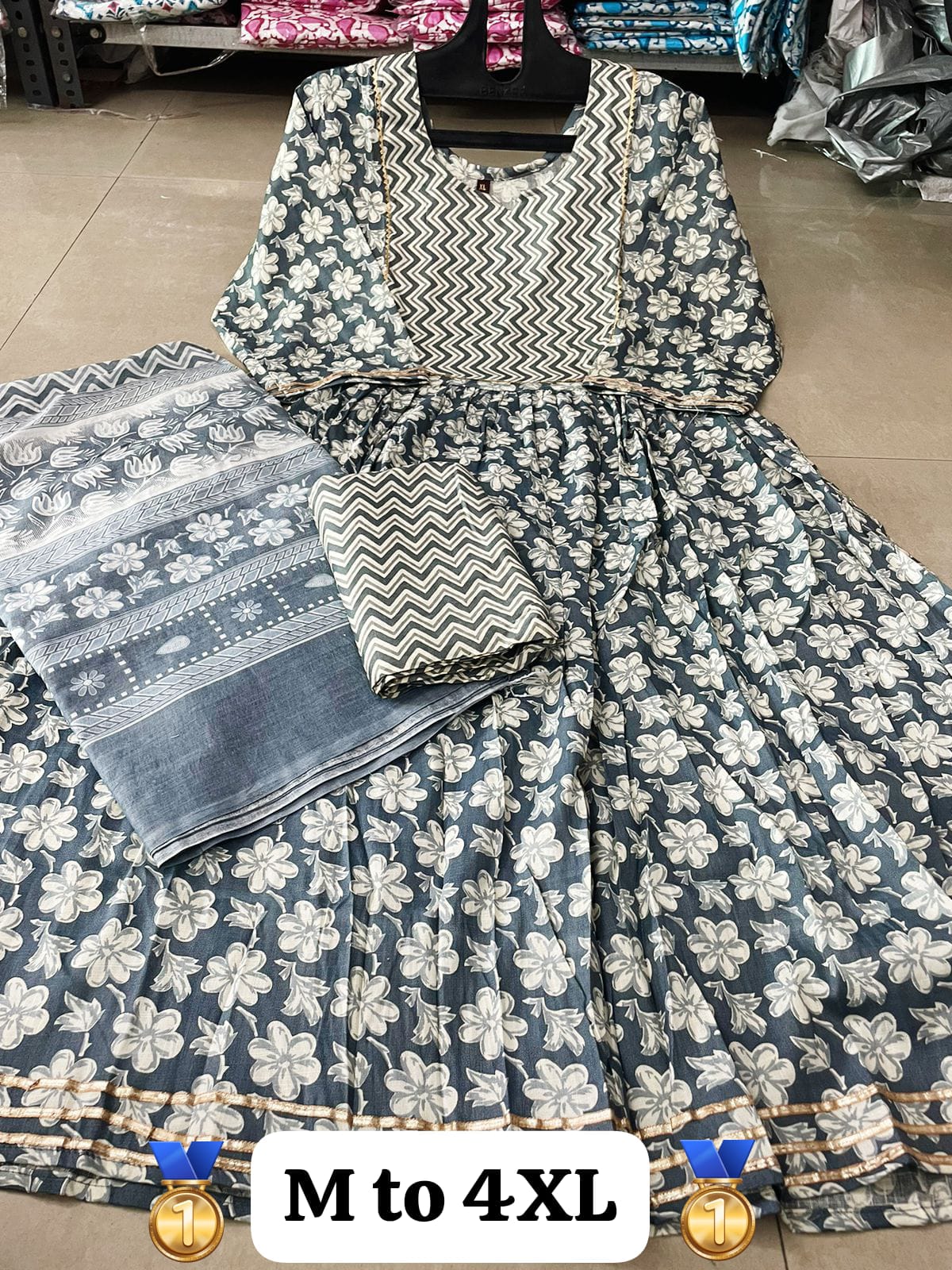 Virat Cotton Printed Anarkali Kurti With Bottom Dupatta Catalog