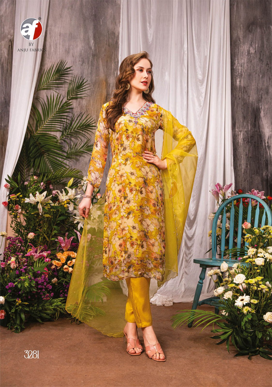 Nazar Vol 5 By Af Organza With Digital Print Kurti Bottom With Dupatta Catalog