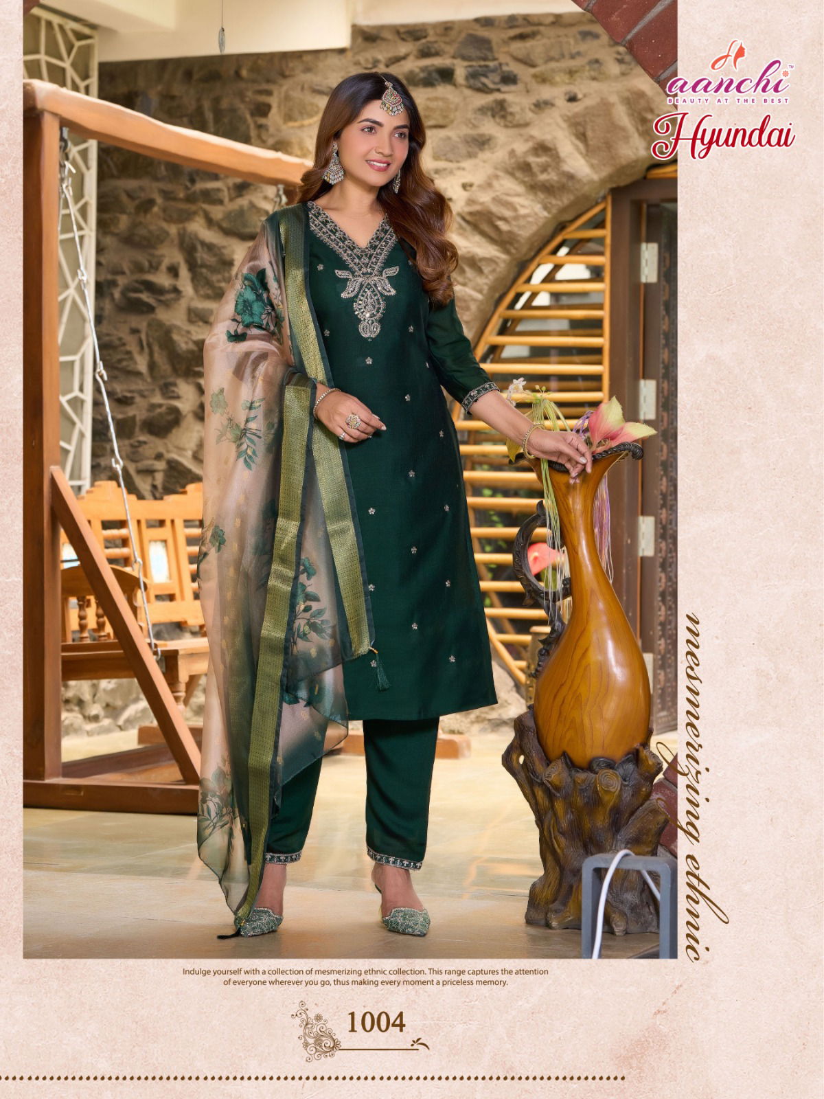 Hyundai By Aanchi Vichitra Shimmer Online Kurti With Bottom Dupatta Wholesale