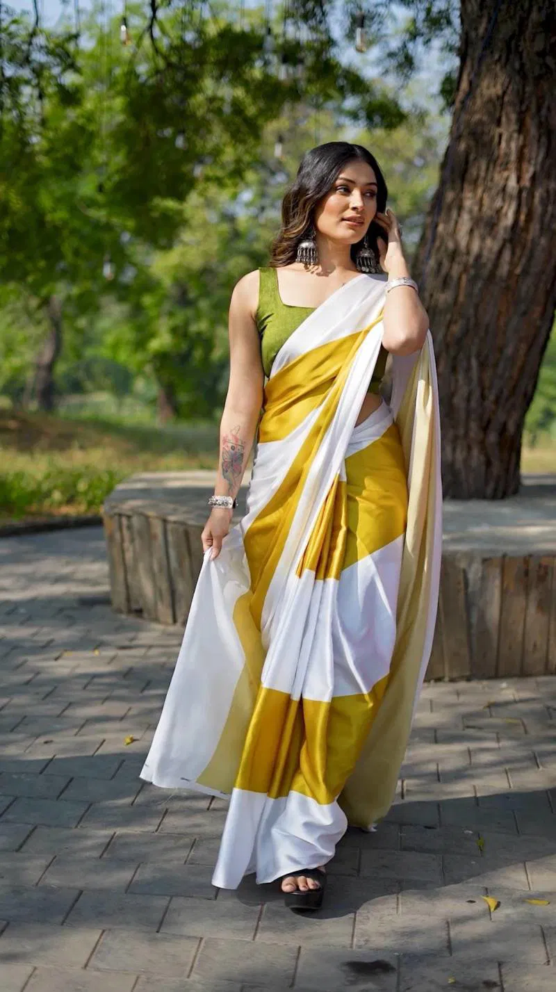 Sf Sizzler 2 Party Wear Printed Satin Silk Saree Wholesale Price In Surat