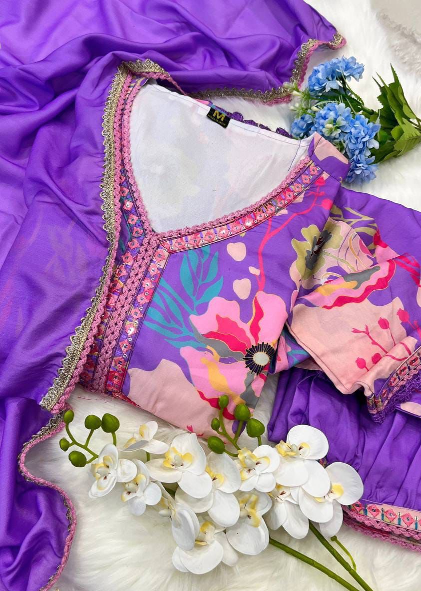 Virat Fashion Designer Cotton Masleen Alia Cut Suit Set Catalog