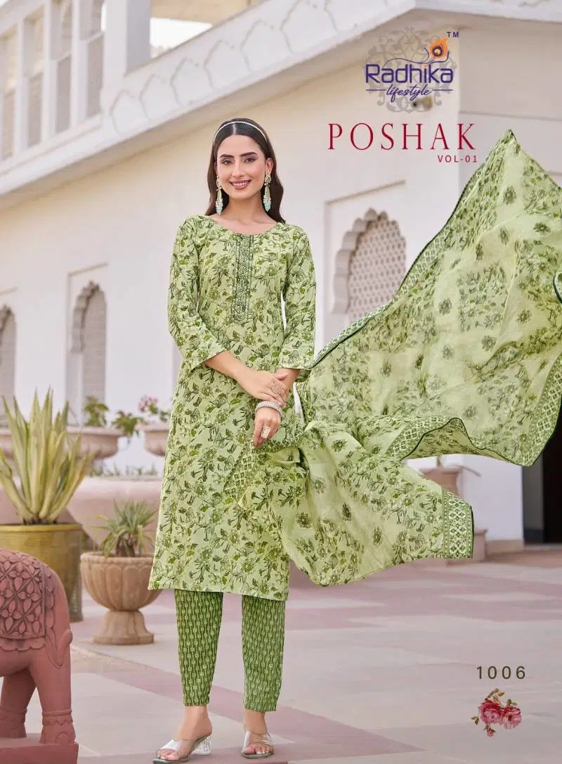 Poshak Vol 1 By Radhika Cotton Printed Readymade Suits Wholesale Suppliers In India