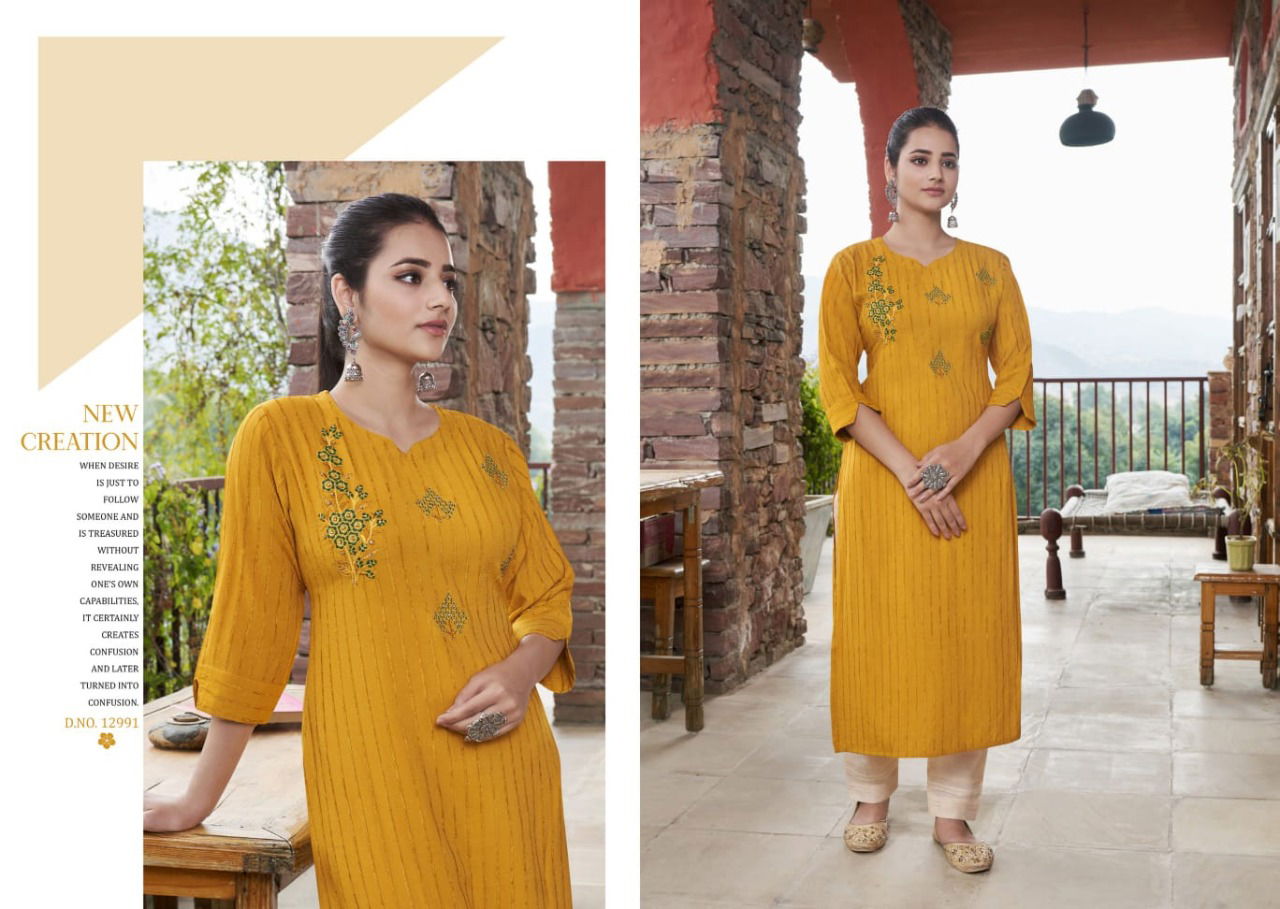 Kalaroop Angel Designer Ethnic Wear Rayon Embroidery Kurti Collection