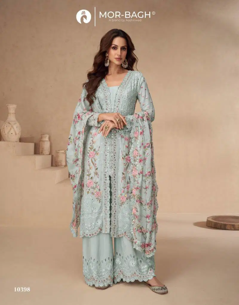 Aashirwad Mor Bagh Aarna Color Plus Chinon Silk Salwar Readymade Suits Orders In India