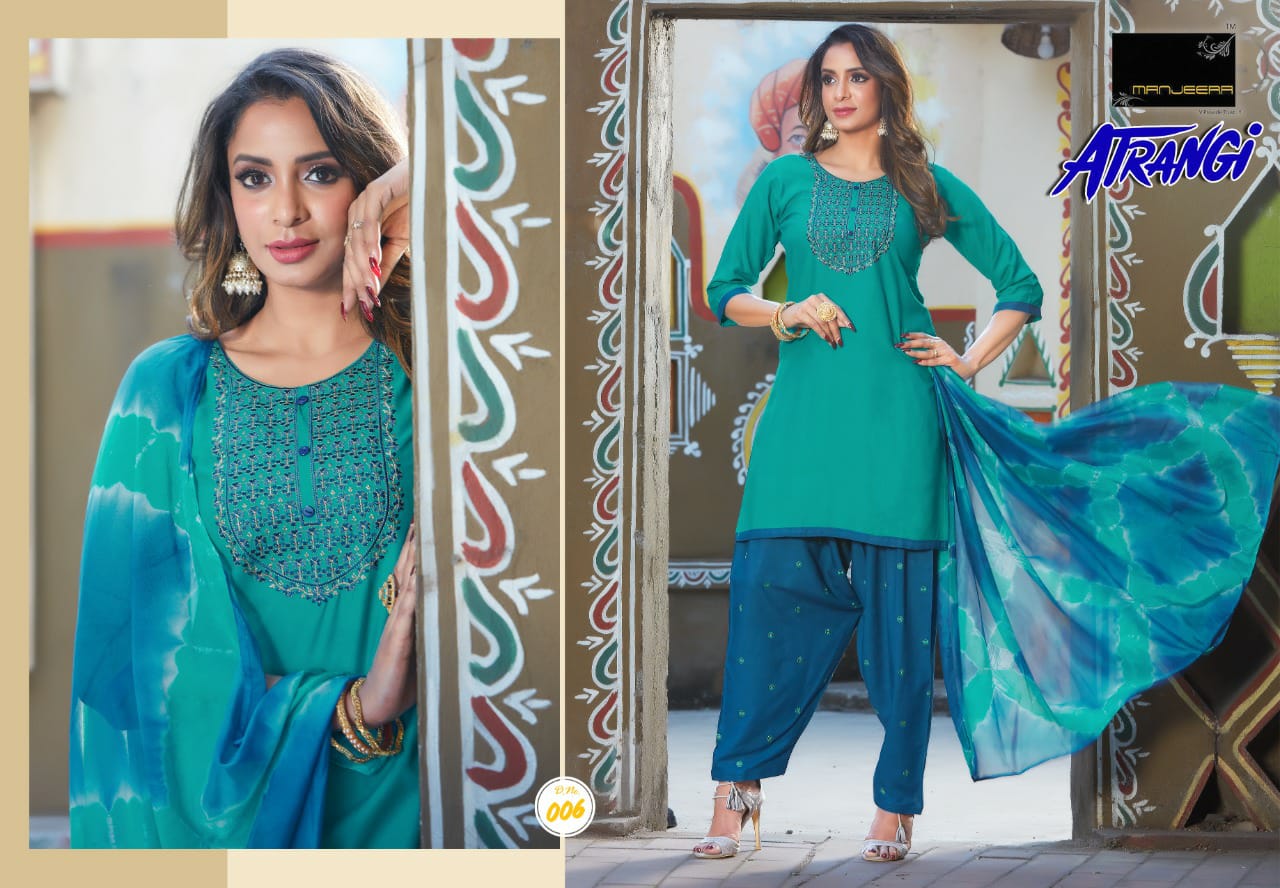 Manjeera Atrangi Fancy Daily Wear Rayon Printed Ready Made Collection