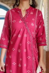 Naisha K 93 Cotton Angrakha Style Printed Kurti With Bottom Dupatta Wholesale Market In Surat