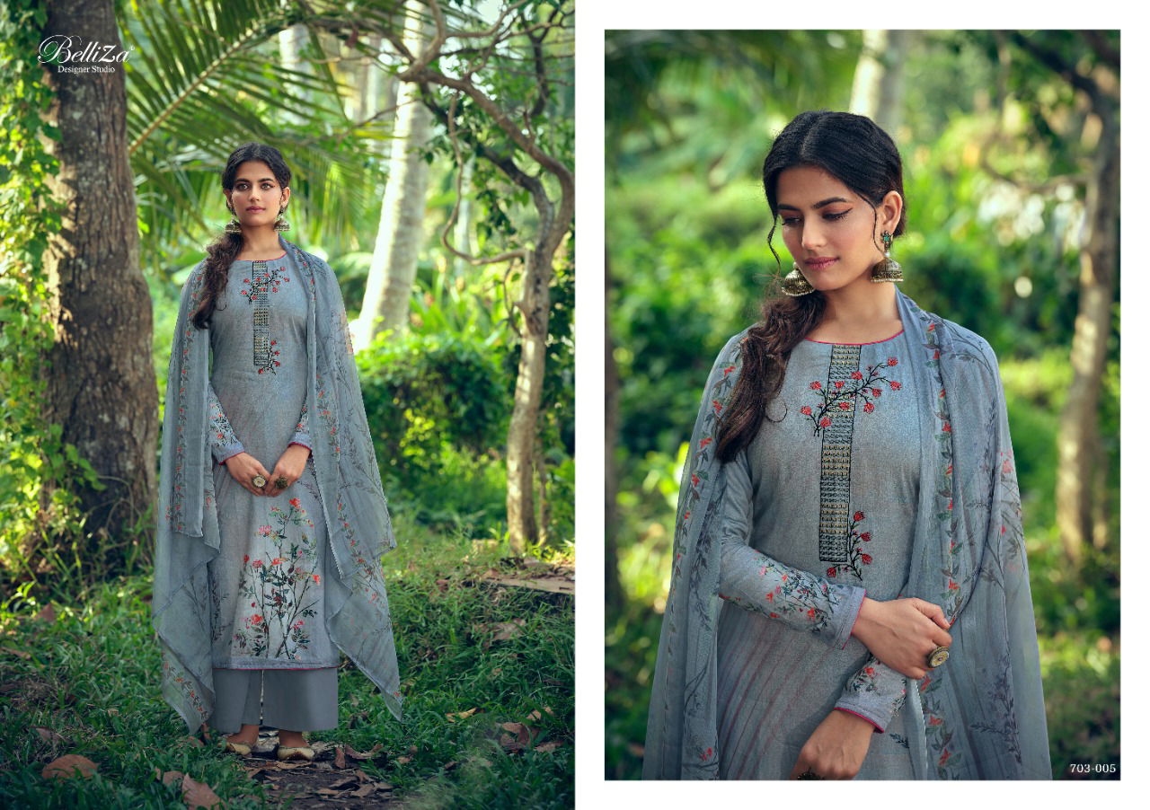 Belliza Floris Latest Fancy Digital Printed Designer Pure Jam Cotton Printed Dress Material Collection
