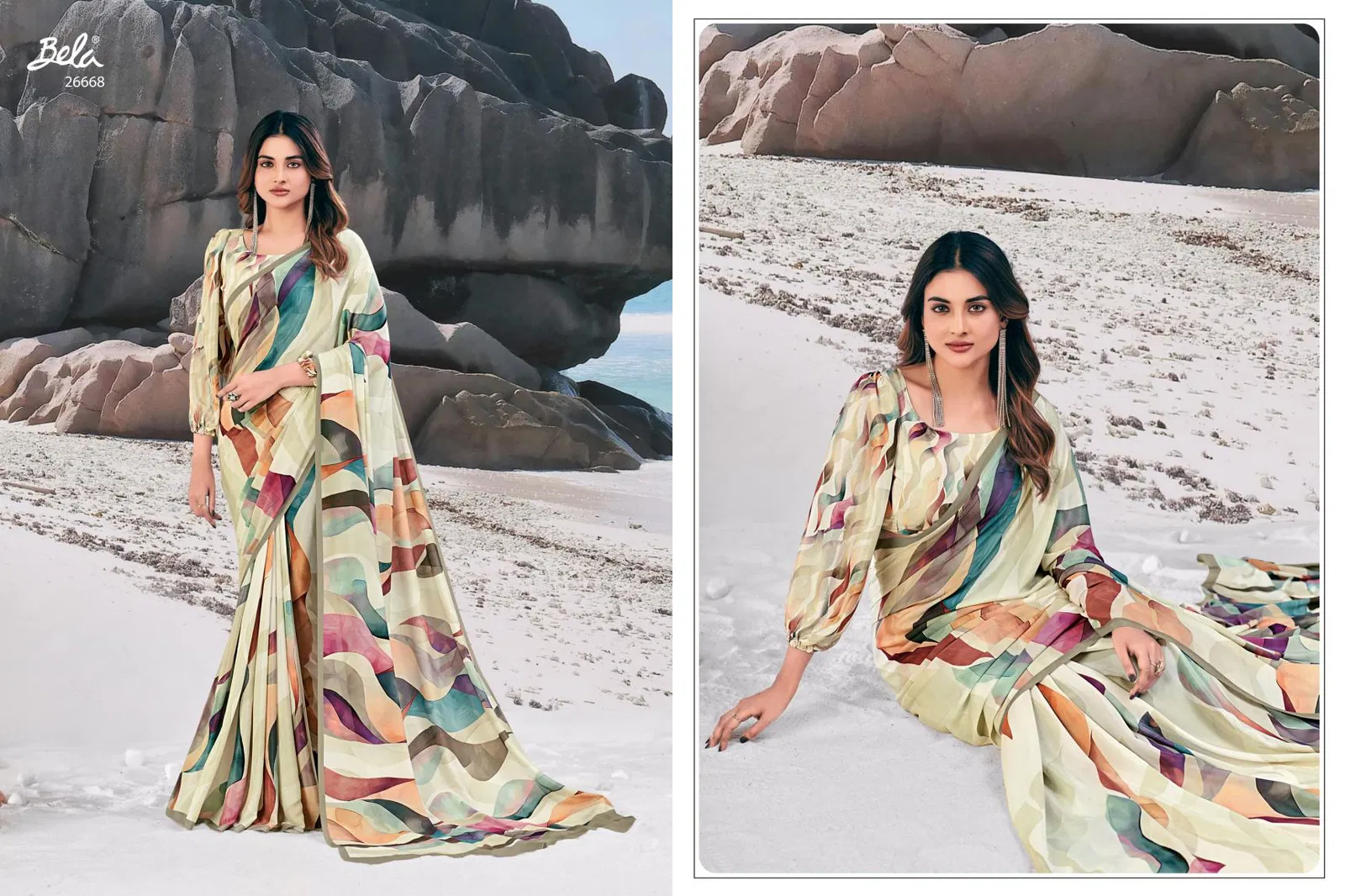 Regis Vol 3 By Bela Silk Crepe Saree Wholesale Clothing Distributors In India