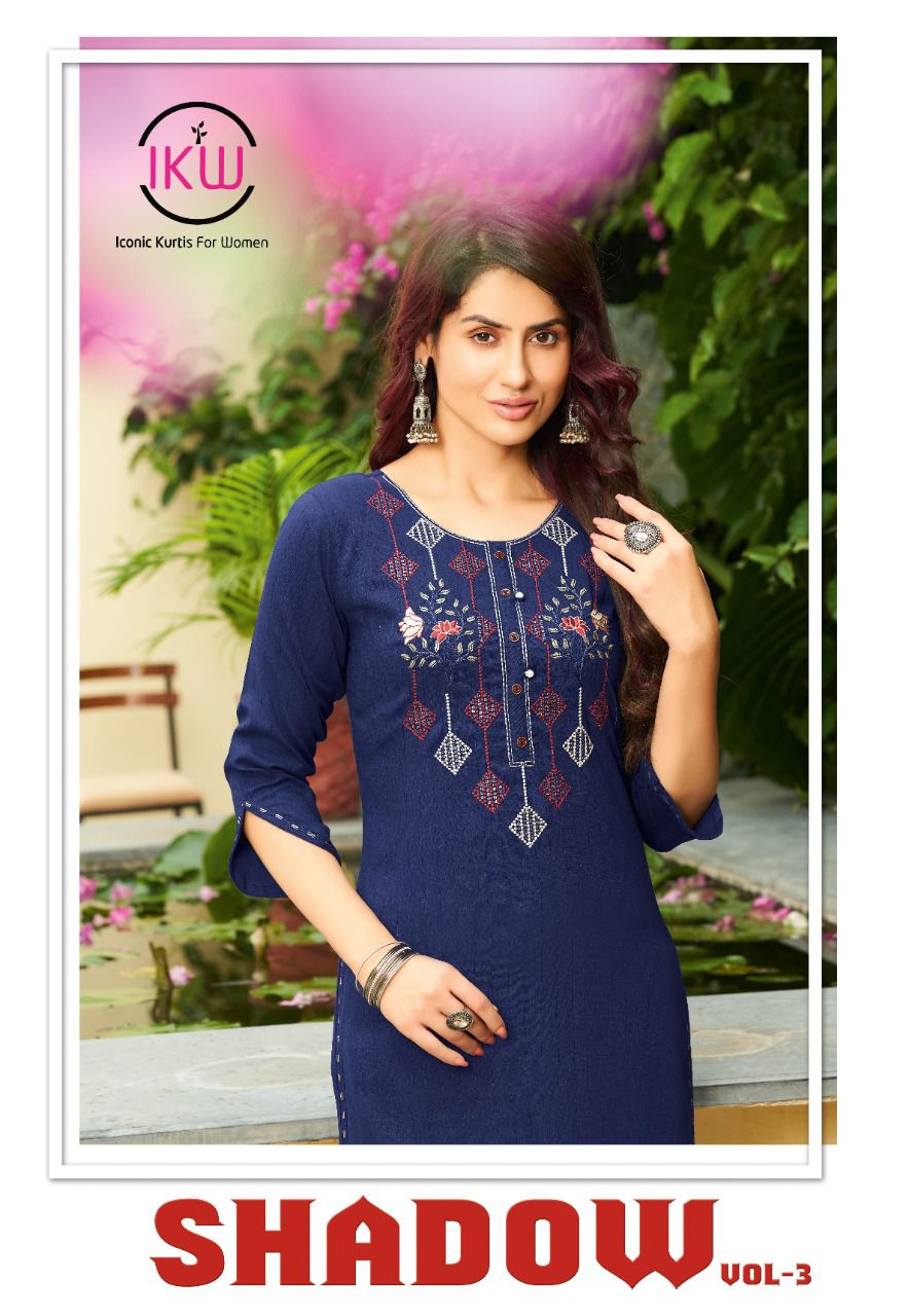 Ikw Shadow 3 Fancy Ethnic Wear Rayon Designer Latest Kurti Collection