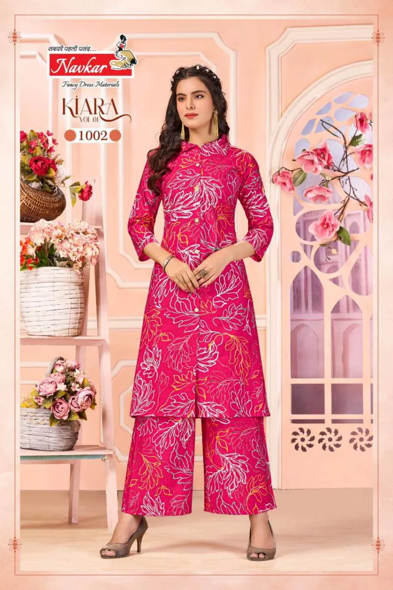Kiara Vol 1 By Navkar Vatican Discharge Printed Kurti With Bottom Exporters In India