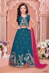 Aarvi Vol 9 Embroidered Vichitra Silk Kids Lehenga Choli Wholesale Online