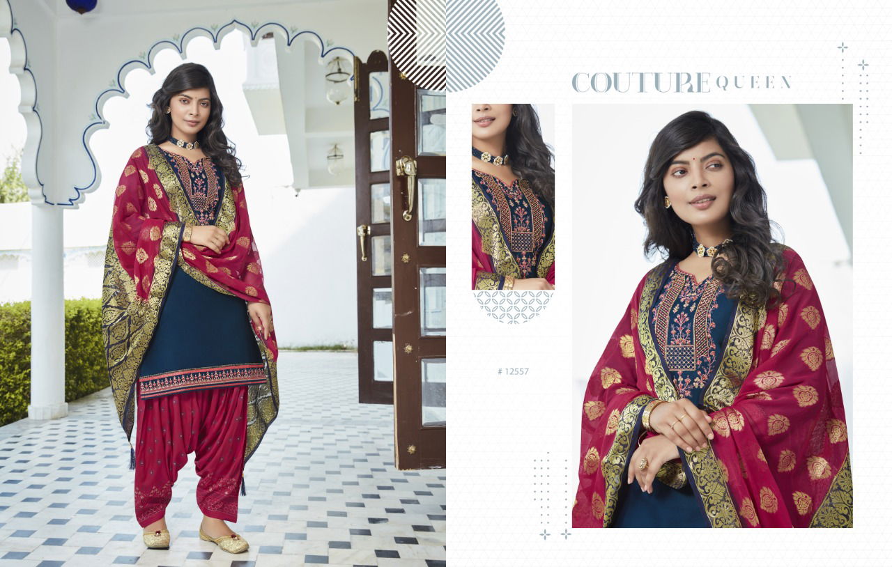 Kalaroop Suvarna By Patiala 5 Jam silk Embroidered work Festive Wear Designer Ready Made Collection
