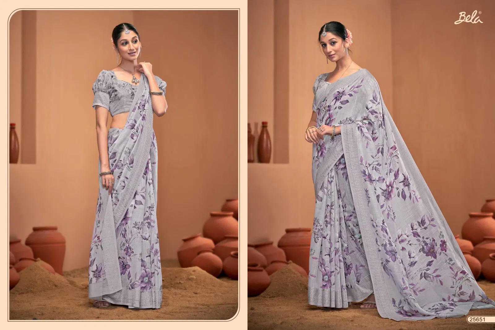 Slavia Vol 5 By Bela Linen Saree Exporters In India