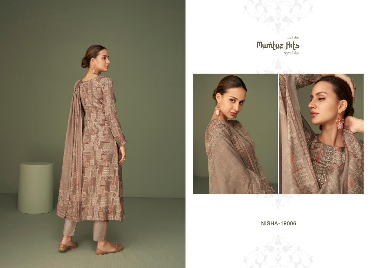 Nisha Mumtaz Art Lawn Cotton Dress Material Catalog