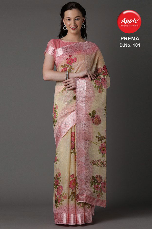 Apple Prema Exclusive Party wear Designer Cotton Blend Saree Collection 