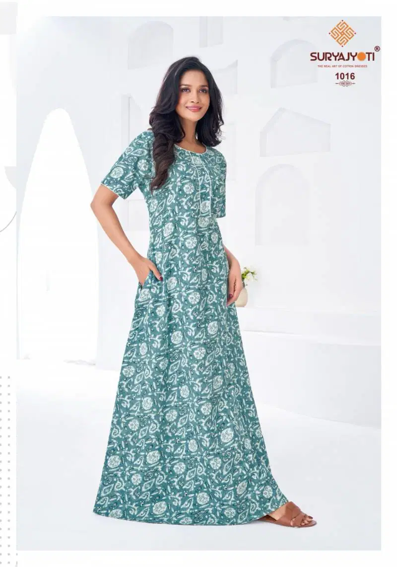 Pearl Vol 1 By Suryajyoti Cotton Printed Nighty Gown Wholesale Market In Surat