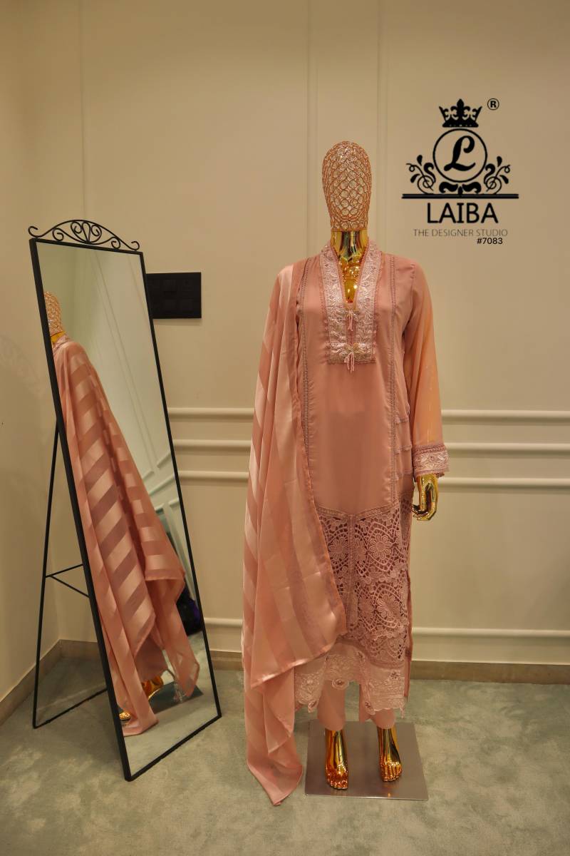 Laiba Am 7083 Georgette Pakistani Ready Made Suits Wholesale Suppliers In Mumbai