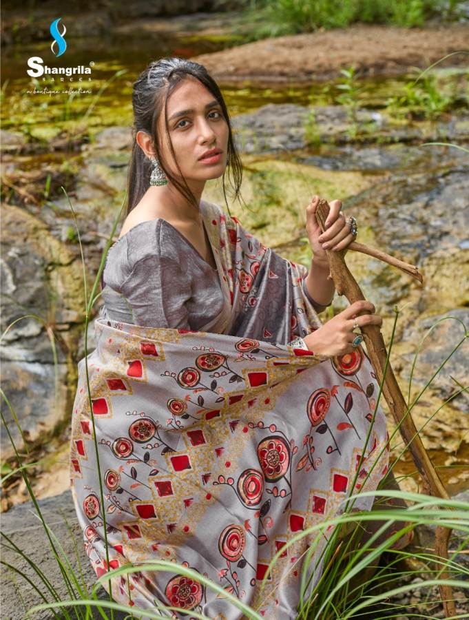 Shangrila Rashmi Latest Designer Digital printed Party Wear And Regular Wear Georgette Saree Collection 