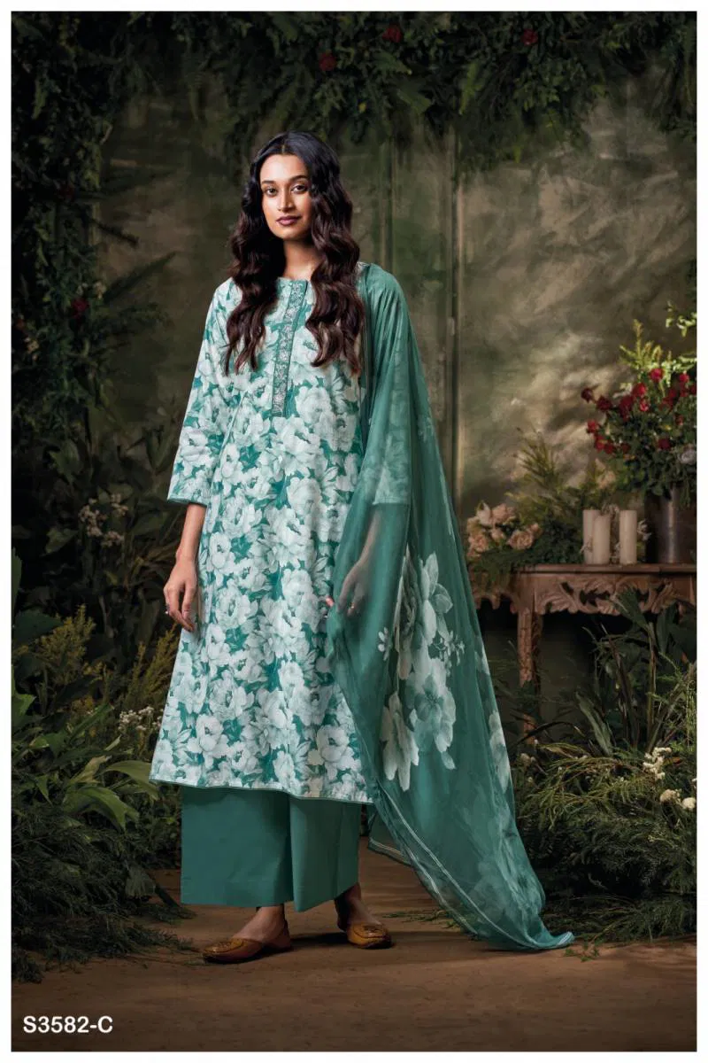 Emera By Ganga Cotton Printed Embroidered Salwar Suit Wholesale Online