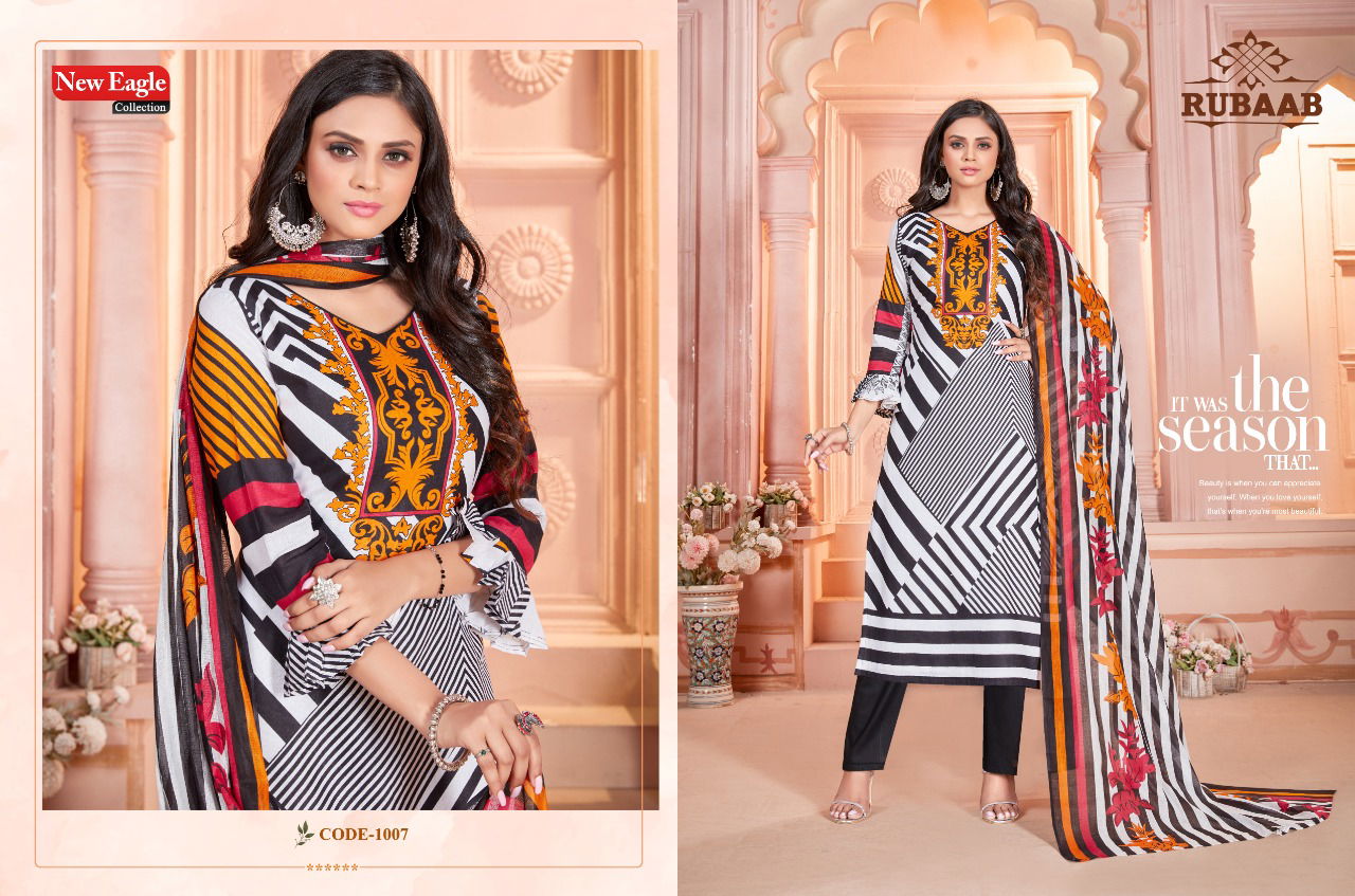 New Eagle Collection Rubaab 1 Casual Daily Wear Karachi Cotton Dress Material Collection