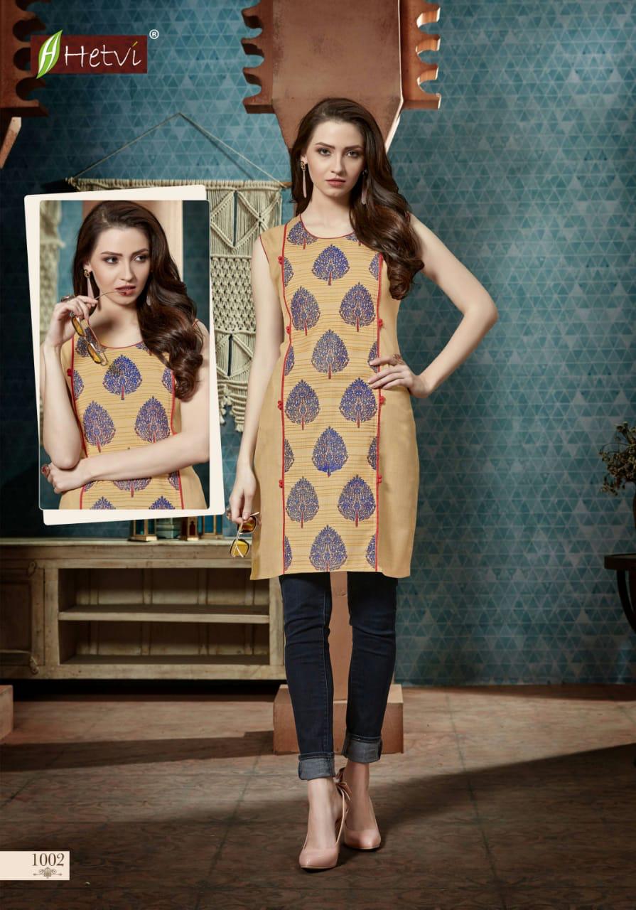 Hetvi Kriti Latest Designer fancy Casual Wear Printed Short Kurti Collection