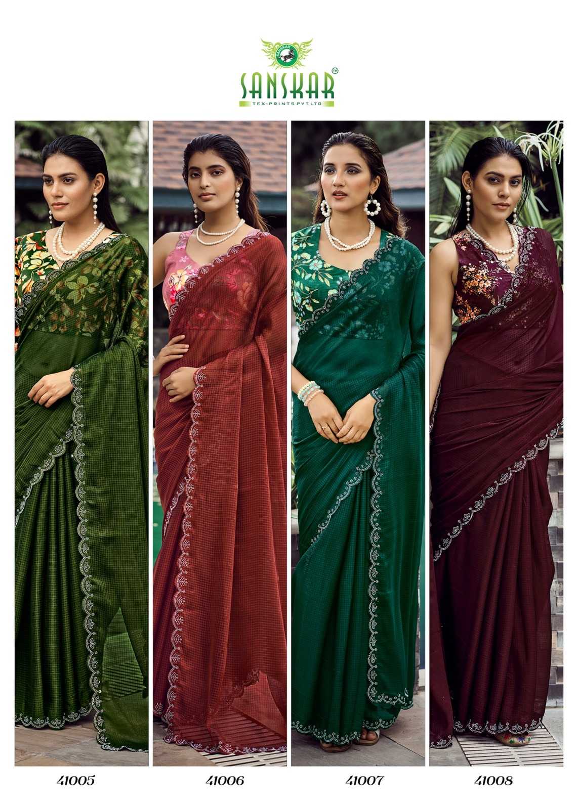 Husn By Sanskar Simmer Saree Wholesale In India
