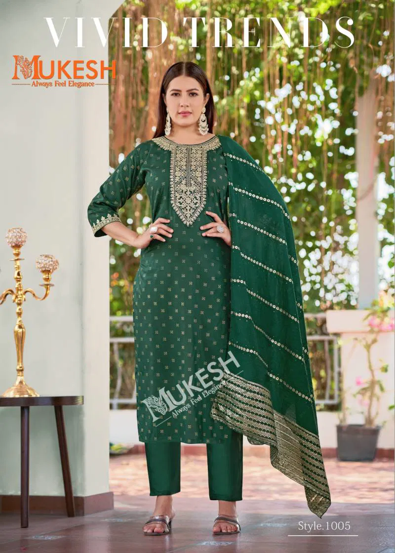 Muskaan By Mukesh Rayon Embroidered Top Bottom With Dupatta Exporters In India