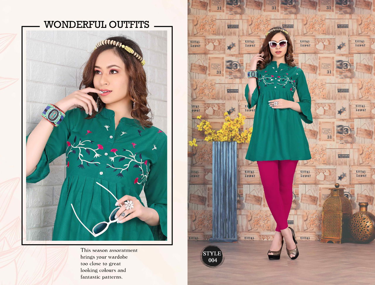 Trendy Sweety Latest fancy Designer Casual Wear Short Embroidery Designer Kurtis Collection
