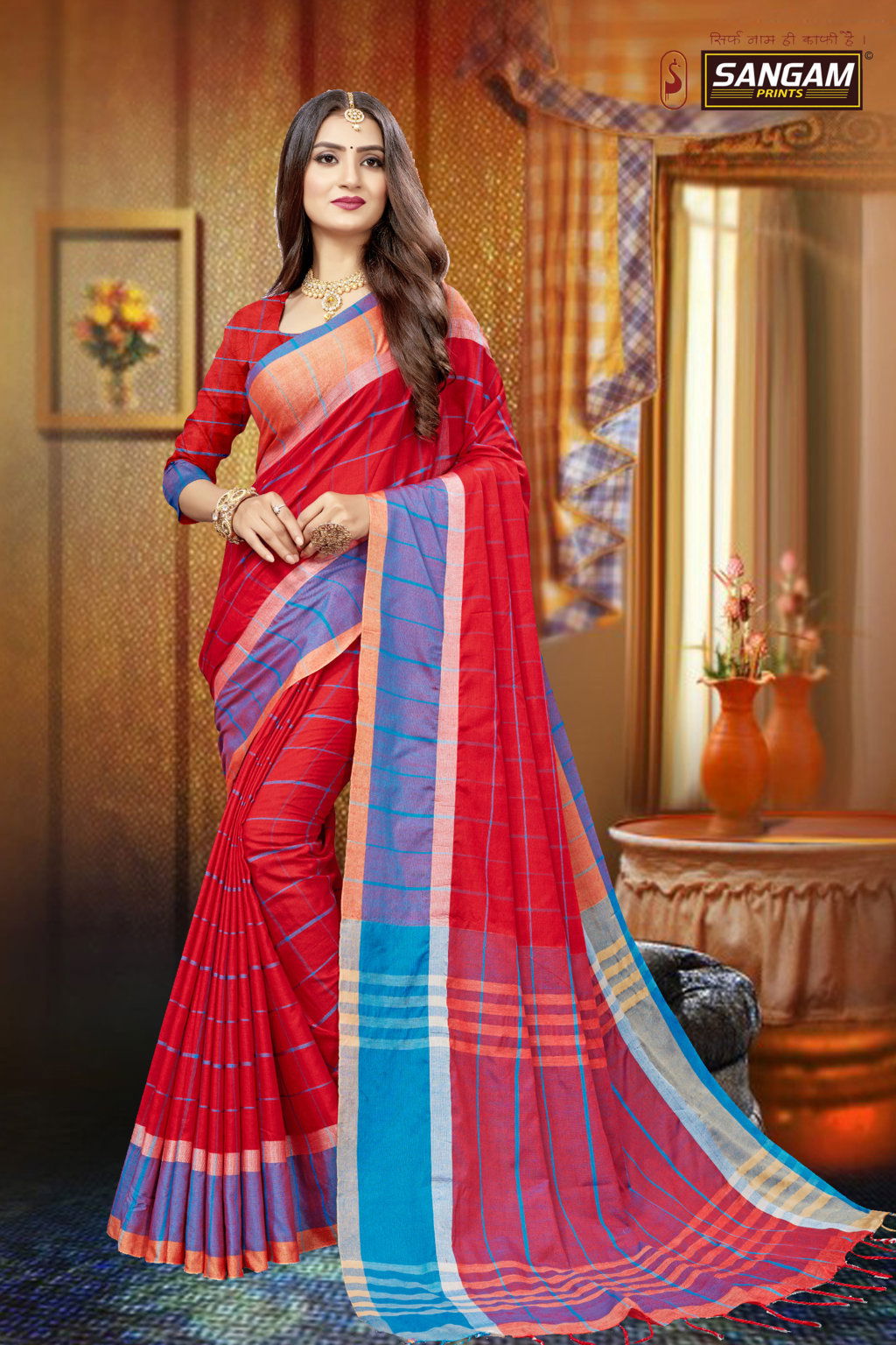 Sangam Red Carpet 1 latest fancy Designer Casual Wear Linen Cotton Sarees Collection
